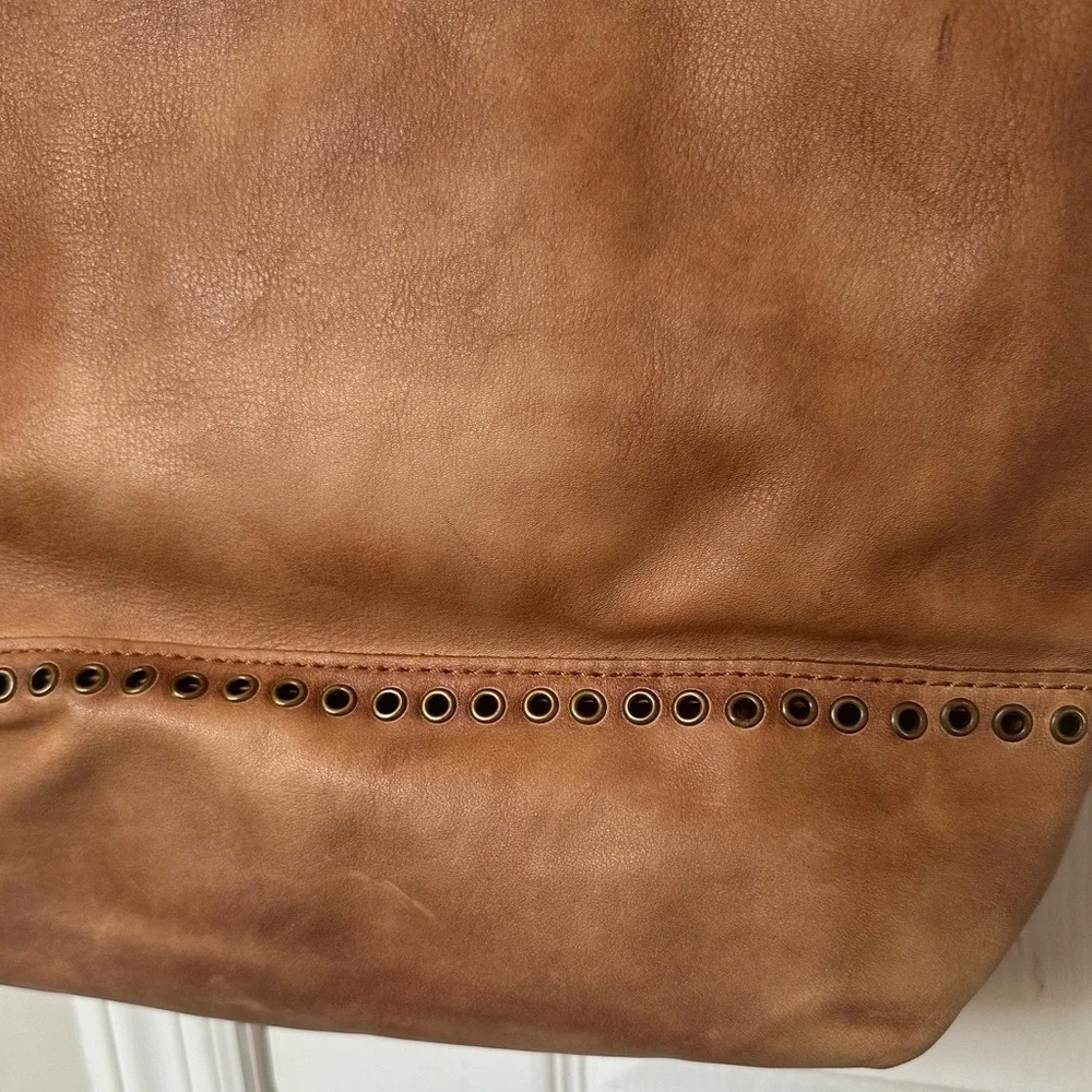 Patricia Nash Perugia Style Brown Studded Leather Tote Bag